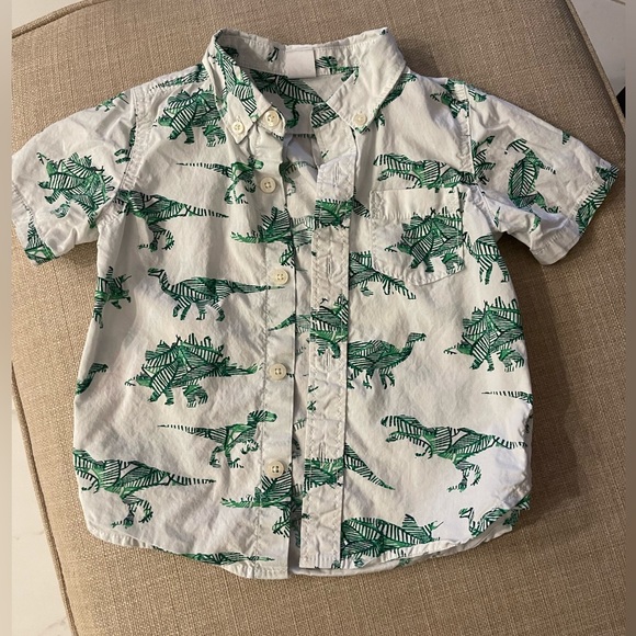 Baby Gap 18-24 month short sleeved button down, dinosaurs! - Picture 1 of 5